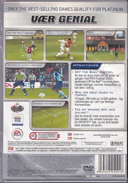 FIFA Football 2004 - Platinum - PS2 (B Grade) (Genbrug)